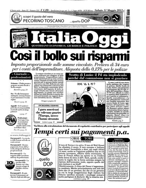 Italia oggi : quotidiano di economia finanza e politica